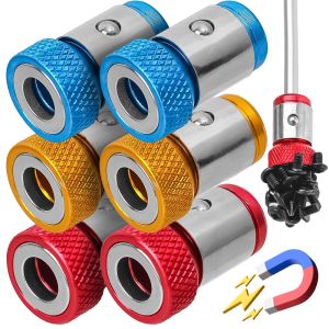 3Pcs 6.35mm Universal Magnetic Ring Alloy Screwdriver Bit Anti-corrosion Strong Magnetizer Drill Bit Magnetic Tool