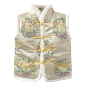 Childrens Chinese Style New Years Clothing Boys Traditional Costume Vests Jiajiage Fiber Thickened Winter Clothes