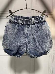 High Quality Summer Childrens Clothing Girls Elastic Waist Super Cute Denim Shorts Versatile Multiple Colors Trendy Kids Jeans