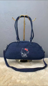 BJ62082 - AS PICT TAS SLEMPANG DENIM HELLO KITTY HANDBAG TAS WANITA FASHION IMPORT MODIS ELEGAN TERMURAH TERLARIS TERBARU TAS BATAM ZCJ2082