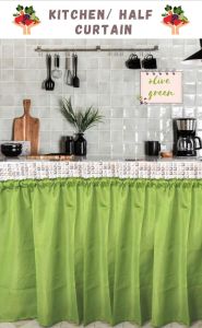 Bambie olive Design Curtain Matchy Window/ Door/ Lababo Curtain Olive Theme