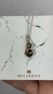 MILLENNE Multifaceted Two Gemstones Silver Pendant with 925 Sterling Silver (MLP-01)