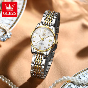 OLEVS 2022 New Automatic Watch For Women Waterproof Sapphire Glass Mirror Diamond Dial Original Stainless Steel Ladies Watch Sliver/Sliver-gold