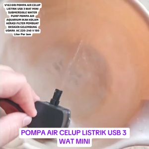 V163 ORI POMPA MINI AIR PORTABLE CELUP LISTRIK USB PUMP 3 WAT DARURAT EMERGENCY MANCING BUAT UMPAN W