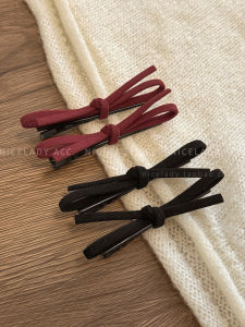 กิ๊บติดผมผ้าคลุมหัวผู้หญิงสไตล์ฝรั่งเศสย้อนยุคแบบผูกโบว์ผีเสื้อสำหรับฤดูใบไม้ร่วงและฤดูหนาว กิ๊บติดผมด้านข้างแบบใหม่ กิ๊บติดผมด้านข้างสำหรับผู้หญิง