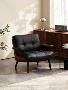 Italian Minimalist Daiki Leisure Chair Designer Luxury Villa Living Room Genuine Leather Single Sofa Chair Hotel Villa