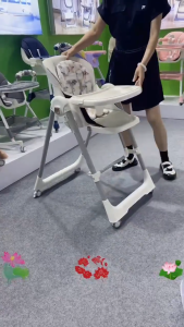 Baby High Chair Swing Function Detachable Multi-adjustable Meal Tray Double - layer Soft Seat Pad 7-level Height Adapt