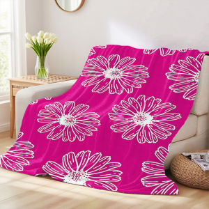 Beast Kingdom | Pink Daisies Four Season Flannel Blanket Soft Plush Skin Friendly Sofa Blanket A Great Gift Item