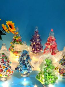 ขวดใส่ดาวต้นคริสต์มาสแบบเดียวกันกับ xiaohongshu ขวดเปล่าดาวขอพรทำมือพับดาวเรืองแสงของขวัญวันเกิดผู้หญิง