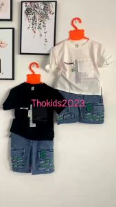 10-24kg Bộ quần áo bé trai Áo thun quần jean đùi năng động