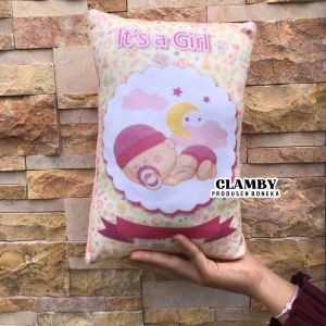Bantal foto Custom Nama Baby Boy & Girls / Souvenir Anak /Kado Bayi newborn / Bantal Hadiah