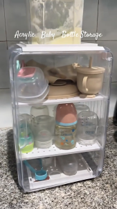 Luxury Baby Cutlery Storage Box /3/4layers Removable adjustable partition seal Dust-proof Insect-proof Baby Bottle Food Tools Milk Powder Box Feeding Tools Lockers Cup Storage Rack baby bottle storage organizer baby storage box