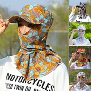 TRADER ปีกกว้างกว้าง หมวกกันแดดหมวก ป้องกันรังสียูวี ระบายอากาศได้ระบายอากาศ หมวกกันแดดกันลม กิจกรรมกลางแจ้งกลางแจ้ง ลายดอกไม้ดอกไม้ หมวกบังแดด สำหรับผู้หญิง