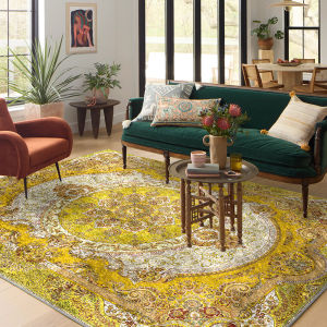 Living Room Carpet Tea Table Mat Tianjin Xinjiang Home Use Sofa Floor Pad High-End Retro Persian Feel Rectangular Polyester