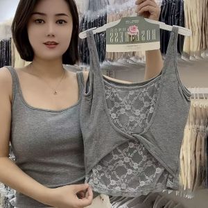 Áo Ba Lỗ Ren Khoét Sâu Hở Lưng Cho Nữ Mùa Hè Áo Ba Lỗ Không Tay Áo Vest Nữ Chất Liệu Polyester Áo Ba Lỗ Gợi Cảm