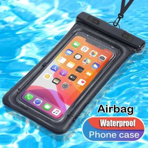 Universal Waterproof Phone Case with Hanging Rope Outdoor Swimming Airbag Floating Sealed Touch Screen Dry Bag