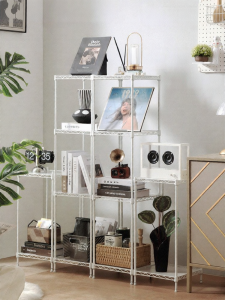 Mzg | Multi-tier Carbon Steel Detachable Modular Wall Shelf for Snacks Storage