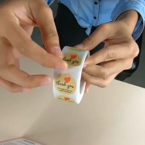 (1 Roll=500pcs) Stiker Label Thank You Unicorn 25mm untuk cookies packaging premium Lucu import