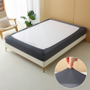 กระโปรงเตียงยืดได้ดีไซน์กันลื่น เปลี่ยนผ้าคลุมเตียงนุ่มพิเศษ ซักด้วยเครื่องได้สําหรับห้องนอน ห้องนั่งเล่น