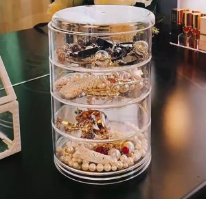 กล่องพลาสติกใส ความจุข 360 องศา หมุนได้ ราคาล่าสุดให้เห็นที่เครื่องประดับต่างหู ความสะอาดส่วนใหญ่