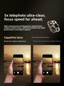 YOULANG | Apple iPhone 15 Pro Max Sapphire Lens Film Titanium Metal Camera Lens Ring Protective Cover Compatible With 14 Pro 13 Pro Series