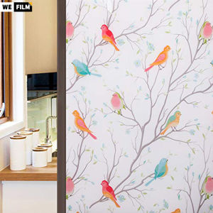 Frosted Bird ตกแต่งสติกเกอร์ติดกระจกแบบคงที่สำหรับโฮมออฟฟิศห้องครัวห้องน้ำ ฟิล์ม