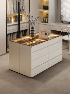 ZUNTONGGE | Cream Style Mid-island Dressing Room and Bedroom Two-sided Storage Chest of Drawers Combination Jewelry Display