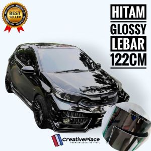 sticker skotlet mobil hitam glossy lebar 122cm premium / scotlite mobil dan motor hitam glossy premium lebar 120