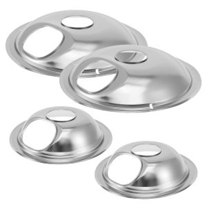 4Pcs Drip Pans Set with Chrome Coating Heat Resistant Drip Pan Round Stove Drip Pans Electric Stove Burner Drip Pans for Kitchen
