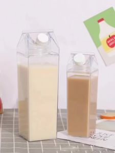 Chai Nước Nhựa Trong Suốt 500/1000ml Thân Thiện Với Môi Trường Hộp Đựng Nước Ép Trà Sữa Tiện Lợi - Cốc Uống Nước Tái Sử Dụng Cho Người Lớn