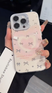 🔥ส่งจากไทย🔥love heart โบว์ไท การ์ตูน เคส for iPhone XR body 15Pro 16 Pro เคสไอโฟน Xr บอดี้ 13Pro 14pro body 15pro x to 13pro case