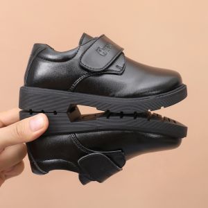 Spring Autumn Boys Black Oxford Soft-soled Leather Casual Shoes Children Loafer Campus Etiquette Shoes Kids Stage Casual Shoes