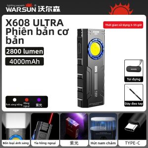 WARSUN | Đèn Pin Siêu Sáng Đa Năng Mini Di Động Có Thể Sạc Lại