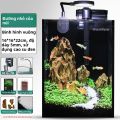 sunsun | Bể Cá Mini Thủy Tinh Trắng Trên Bàn Với Cảnh Quan Đầy Đủ. 