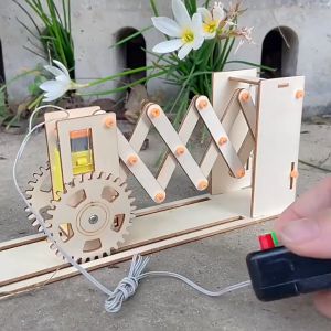 Cổng Kiểm Soát Ra vào Điều Khiển Từ Xa Mô Hình Tự Lắp Ráp DIY - Đồ Chơi Lắp Ráp Bằng Gỗ Mica Giáo Dục Stem