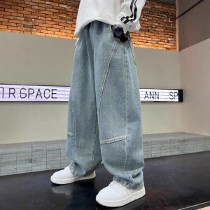 Sonkpuel | 4-12Years Boys Jeans New Wide Straight Leg Denim Pant Children Spring Autumn Big Kids Handsome Cotton Sports Pants