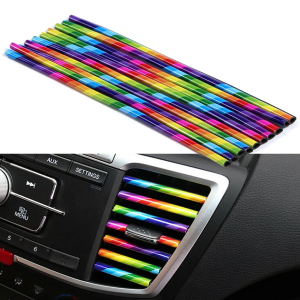 Car Air Vent Decoration Strips Colorful Auto Air Outlet Trim Strip DIY Interior Decorative Accessories
