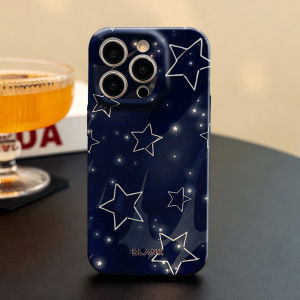 BILIBILI | Dark Blue Starry Sky For iPhone 17 16 15 14 13 Pro Max Air 17e Hard tpu Bumper Cover Coque Case Blank