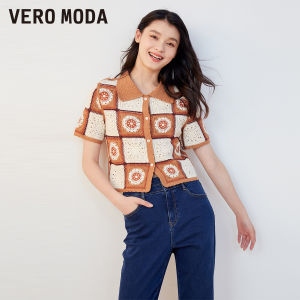 Vero Moda | Áo Thun Tay Ngắn Dáng Rộng Màu Khối Viền Crochet Khuyến Mãi Cuối Mùa Thu