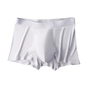 กางเกงบ็อกเซอร์ชายเอวกลางทรงสี่เหลี่ยม ผ้าไหมน้ำแข็ง ไร้ตะเข็บ ระบายอากาศได้ดี กางเกงบ็อกเซอร์ชายทรงแบนแบบสวมสบายในช่วงฤดูร้อน