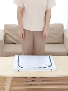 HOVELSHOP Tas Kotak Double Zipper Tempat Penyimpanan Pakaian Selimut Boneka Organizer Rumah