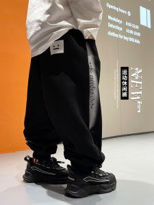 Cool Knitted Sporty Casual Pants for Boys Baby Fashionable Black Knitwear Trousers Autumn New Style Childrens Long Pants