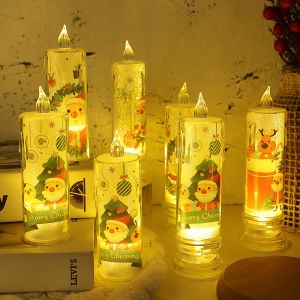 Christmas LED Candle Night Light Flameless Christmas Lamp Event Party New Year Home Decor Candle Xmas Gift