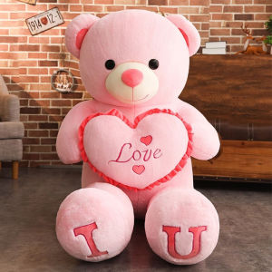 80/100Cm Big Pink Plush Toy Teddy Bear Giant Stuffed Animals Birthday Valentines Day Gift Soft Pillow Dolls Girlfriend Girl Wif