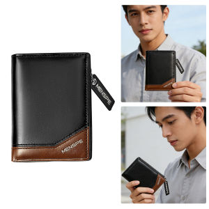 MENSPE Men Wallet Credit Card Case Safety Card Holder Anti-Theft PU Leather Wallet Card Holder Coin Wallet Document Organizer Card Case with Zipper for Men & Women