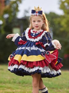 เรียบหรู แขนยาว ผ้าขนแกะ เจ้าหญิง เดรส Disney Snow สีขาว เครื่องแต่งกายเด็กผู้หญิง โลลิต้า เทพนิยาย เดรส Es ฤดูหนาว สวมใส่