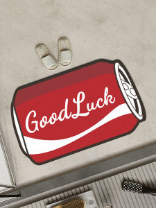 Cola Can Shaped Bathroom Mat Silicon Dendroid Absorbent Anti Slip Door Mat Trendy Carpet for Home Use Simple Modern Style