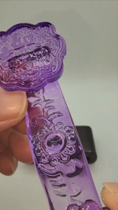 (SG Seller Ready Stocks) Glazed Glass (LiuLi) Purple Ruyi Ornament 10+cm 琉璃紫色如意摆件 10+厘米