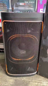 Bts. Shop BTS-2241 12-inch karaoke audio system equipped with dual wireless microphones and outdoor Bluetooth speaker