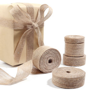 1-10M 6mm-65mm Natural Vintage Jute Burlap Ribbon For Weddings Belt Strap Floristry Party Christmas Decoration DIY Gift Packing